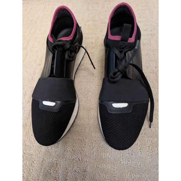 Balenciaga Shoes Women EU 39 US 8.5 Black Pink Race Runner Sneaker Made in Italy - Picture 2 of 12